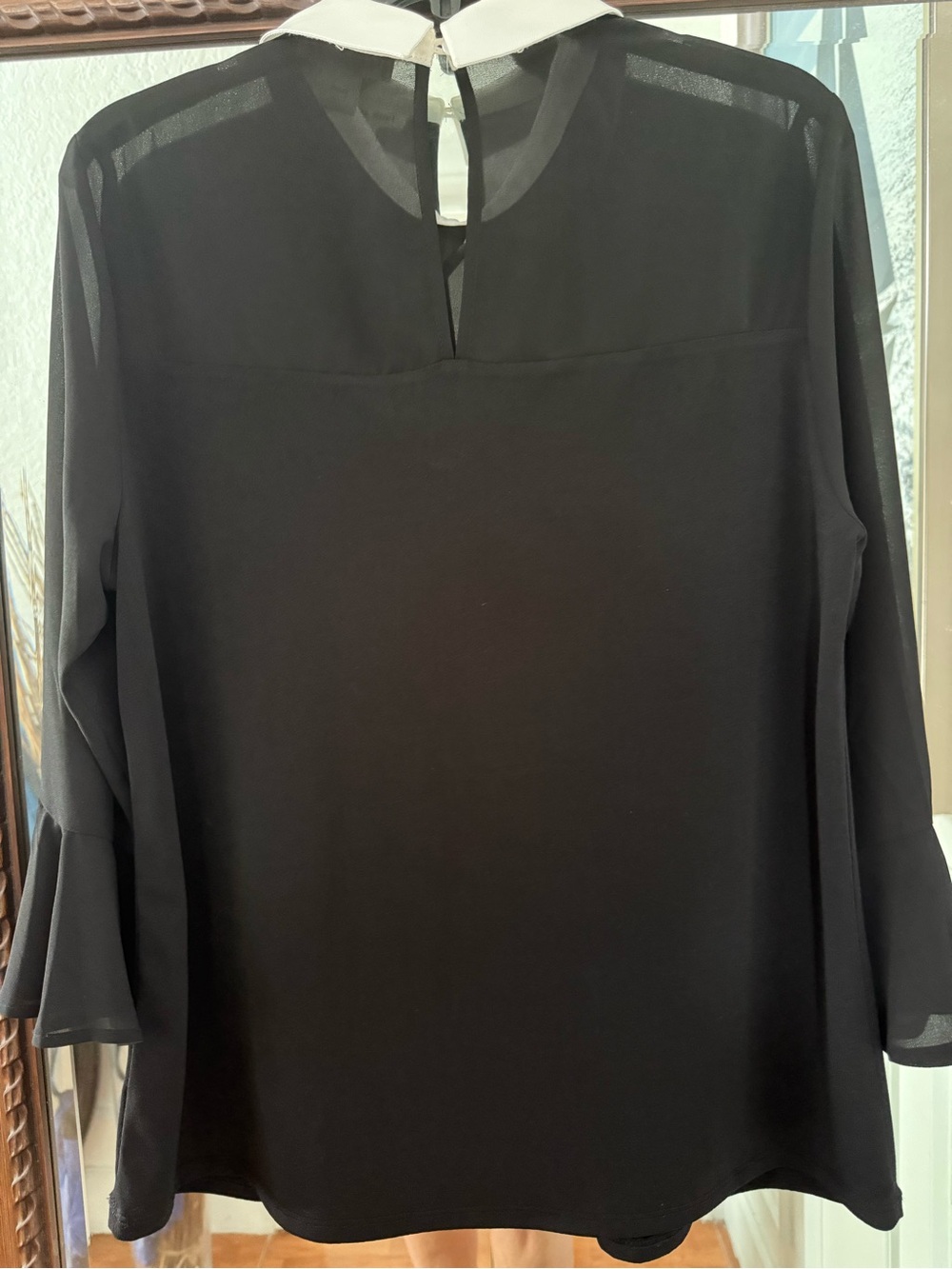 Faith and Joy Black Blouse with White Embellished Collar - Picture 5 of 7